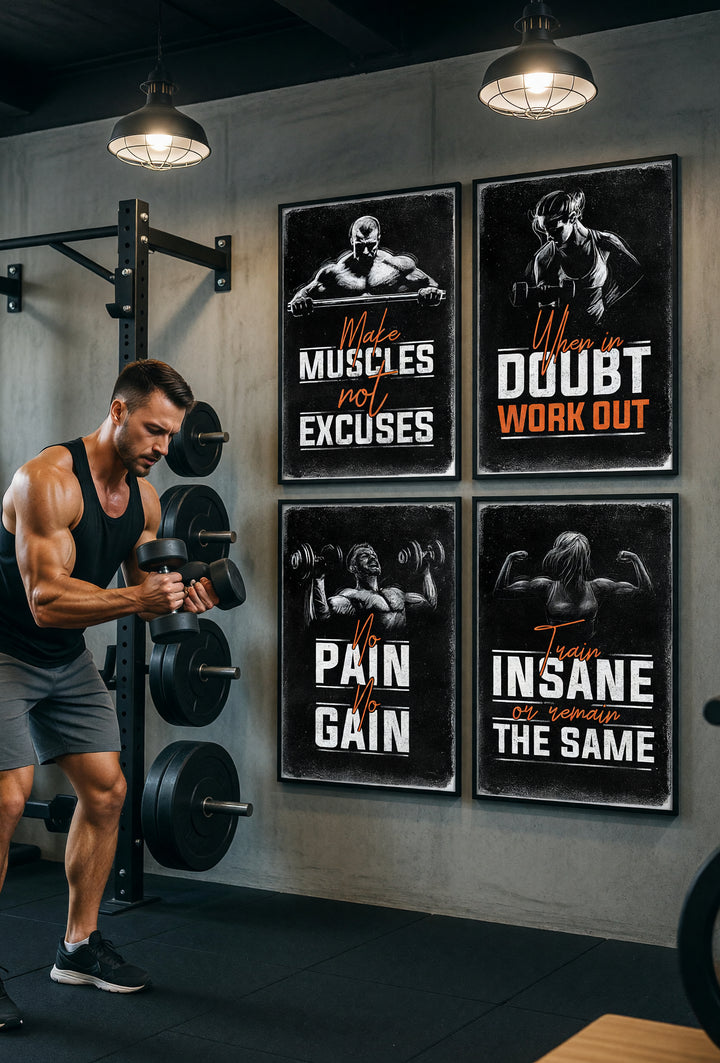 Gym Poster 4-pack lifestyle image
