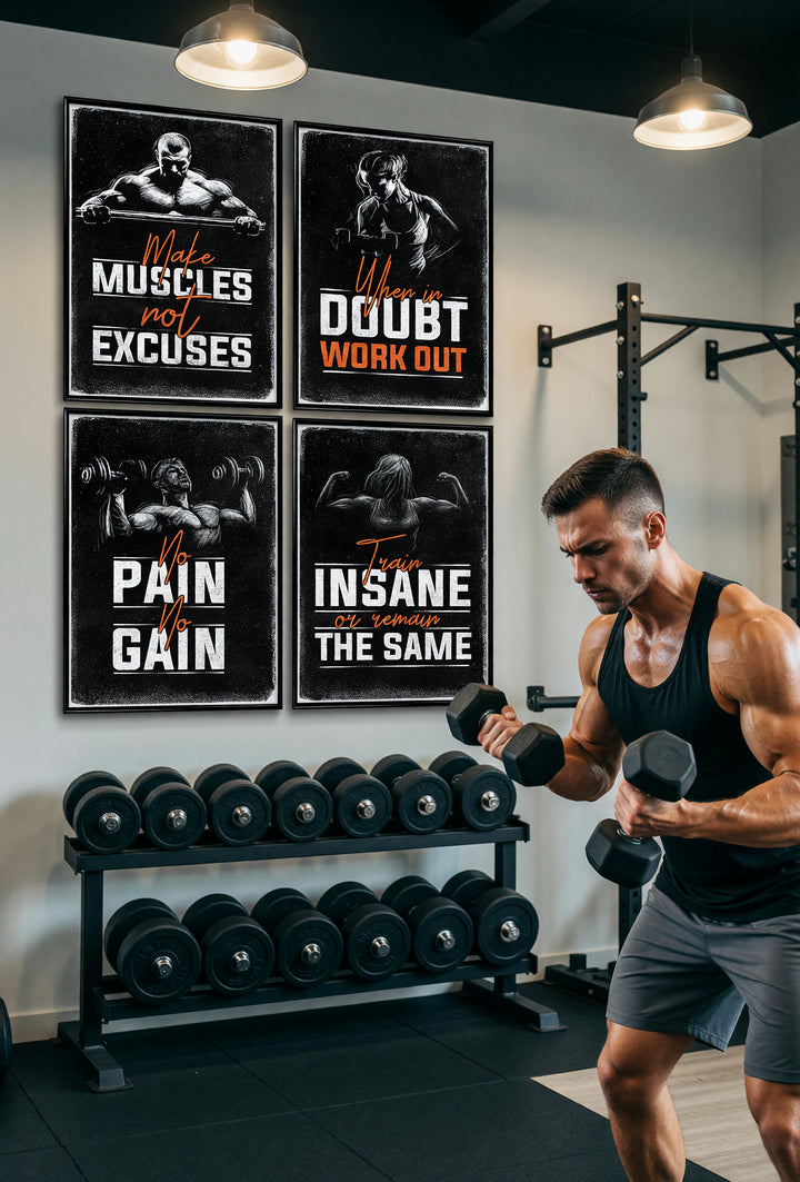 Gym Poster 4-pack lifestyle image