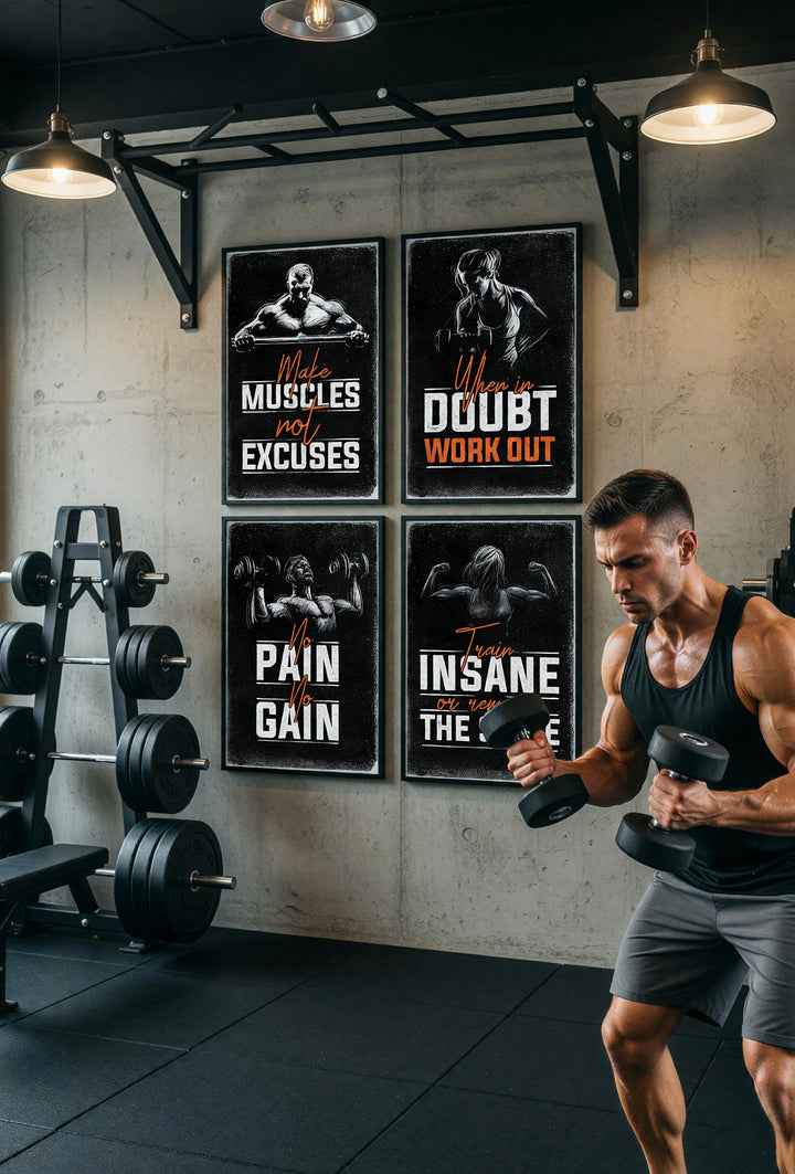 Gym Poster 4-pack lifestyle image