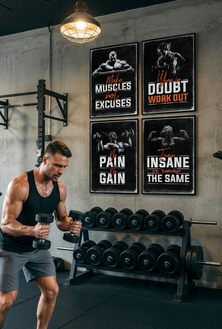Gym Poster 4-pack lifestyle image