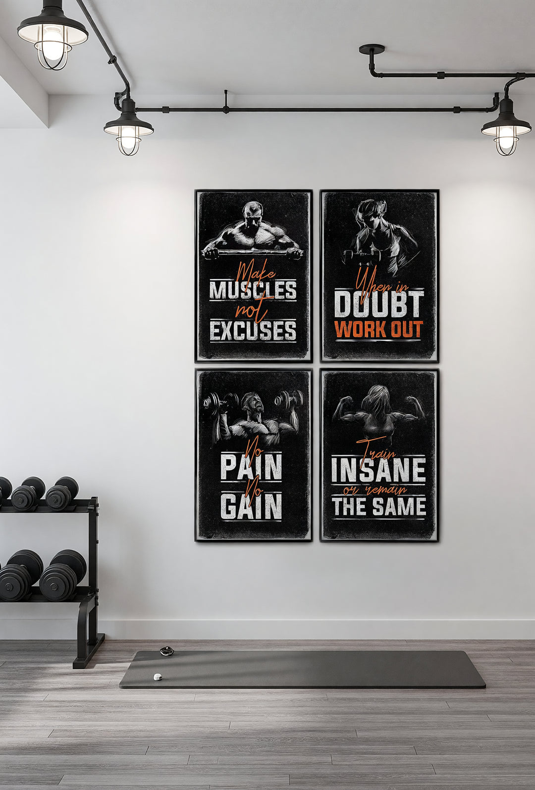 Gym Poster 4-pack lifestyle image