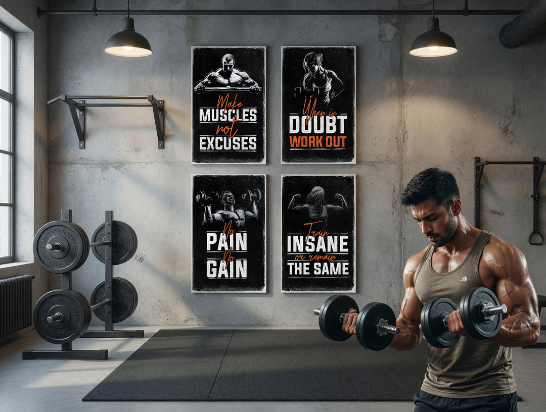 Gym Poster 4-pack lifestyle image