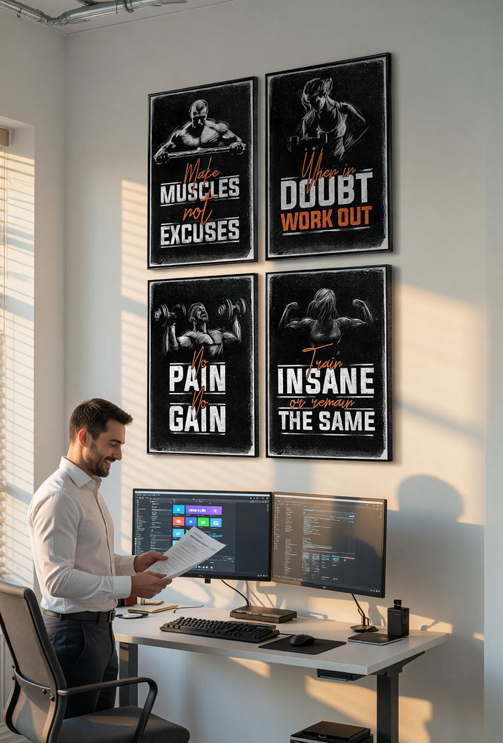 Gym Poster 4-pack lifestyle image