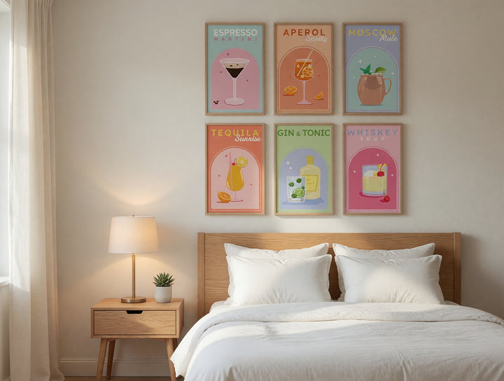 Cocktail Wall Art Posters — Set of 6 | 11×17"
