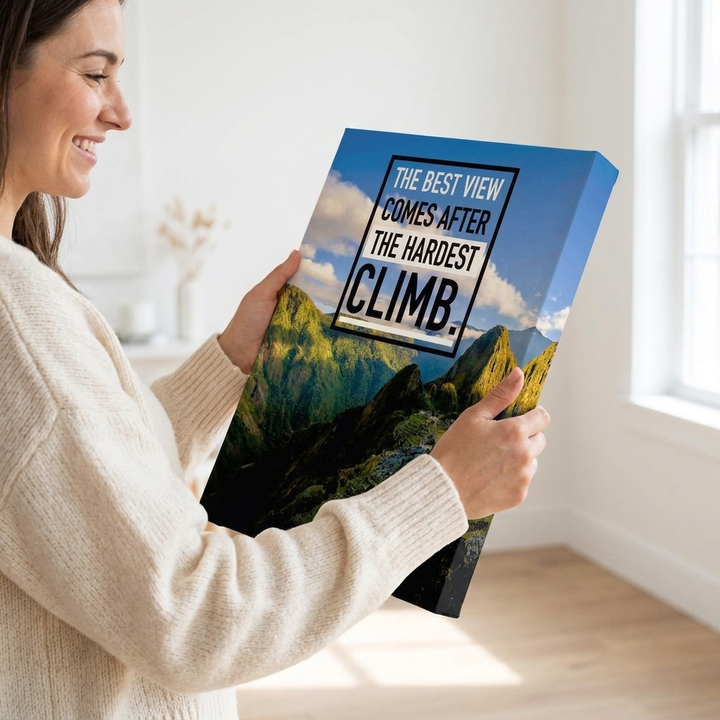 Motivational Canvas Wall Art - Set of 6 Color Prints | Unframed