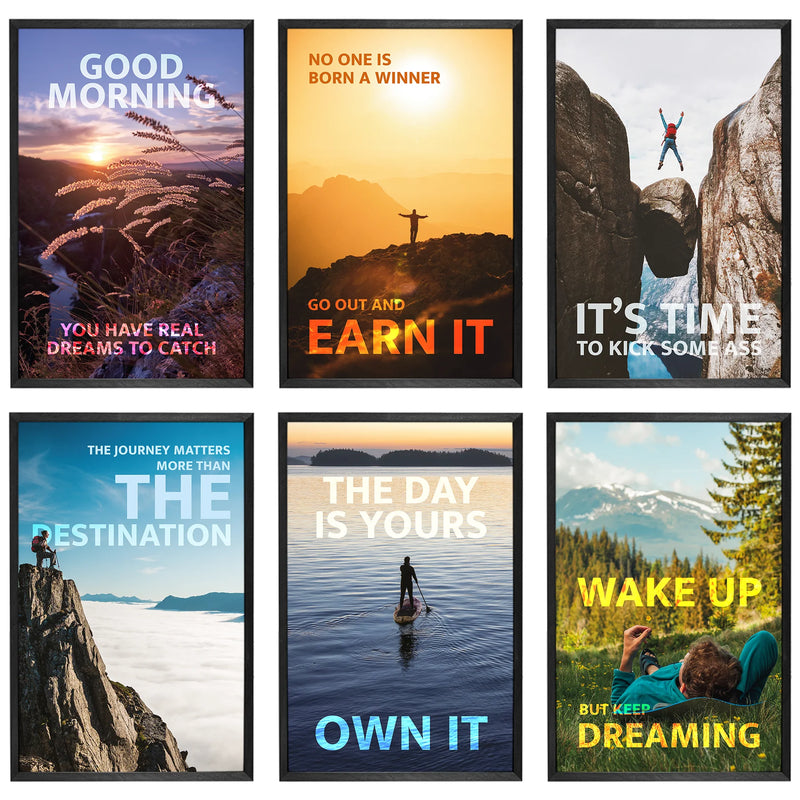 Motivational Quote Poster -  11x17" (set of 6)