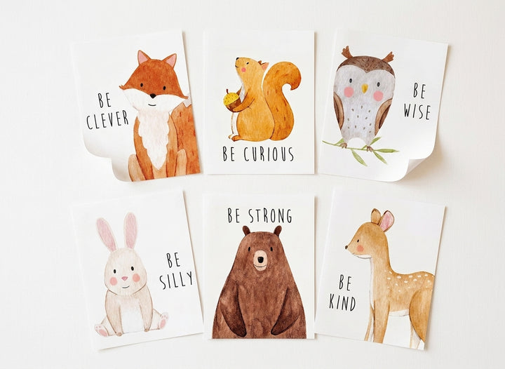 Pósteres de bebé Woodland Nursery - 8x10" (6 pósters)
