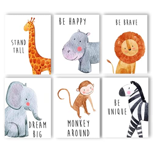 Pósteres de bebé Safari Nursery - 8x10" (6 pósters)