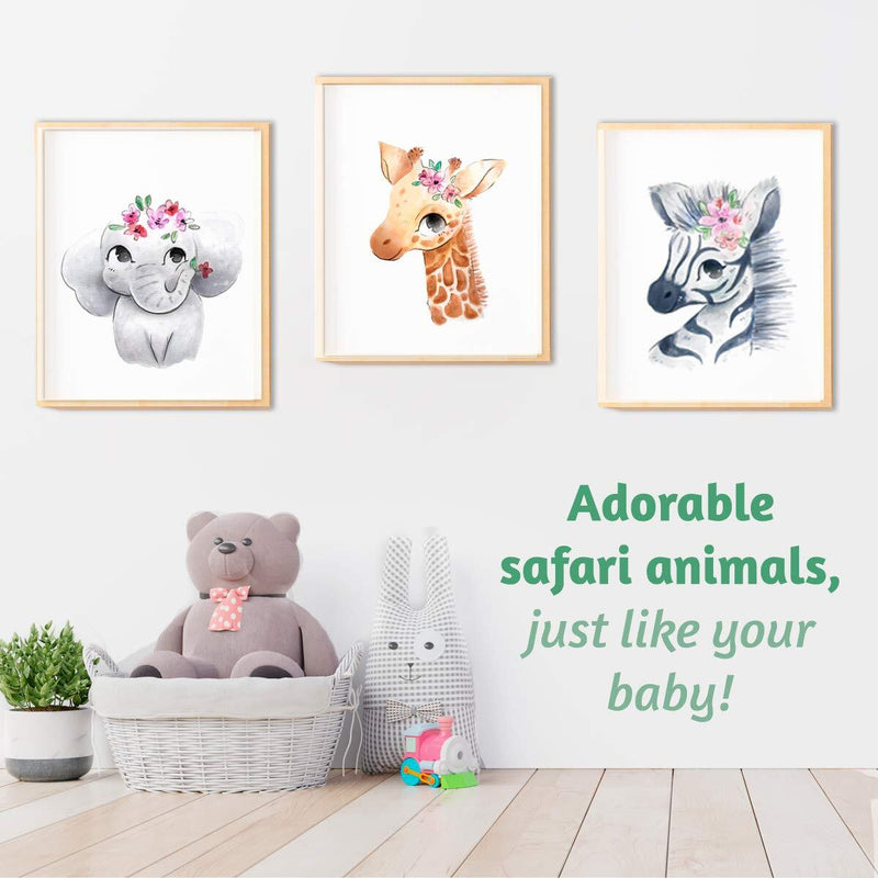 Animal Nursery Wall Posters - 8x10" (6 posters)