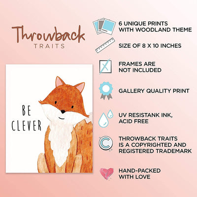 Woodland Nursery Baby Posters - 8x10" (6 posters)