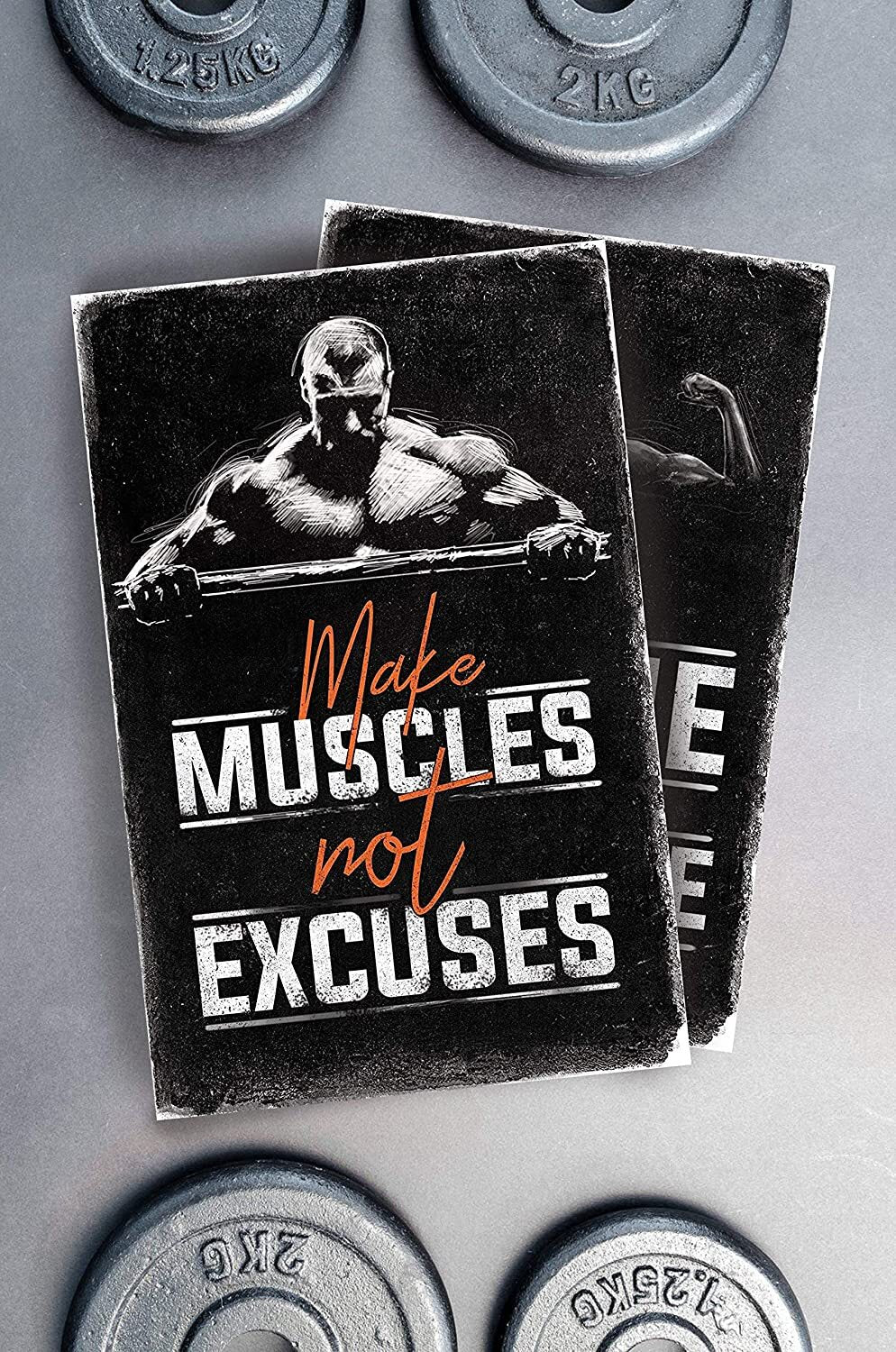 Pósteres motivacionales para gimnasio y entrenamiento - 11x17" (4 pósters)