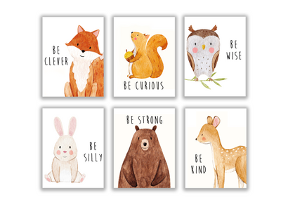 Woodland Nursery Baby Posters - 8x10" (6 posters)