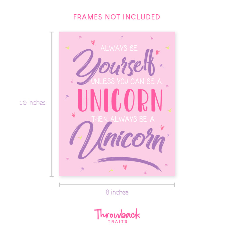 Unicorn Posters for Girls Room 8x10" (5 Posters)